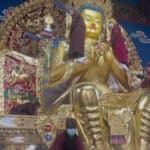 Monks cleaning Maitreya Buddha rupa November 2023